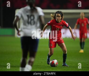 Leiria, Portugal. Dezember 2023. Estadio Dr. Magalhaes Pessoa Estadio Dr. Magalhaes Pessoa Dolores Silva von der portugiesischen F-Nationalmannschaft während des Spiels zwischen Portugal F und Frankreich F gültig für die Women's Nations League im Estadio Dr. Magalhaes Pessoa, Leiria, Portugal (Foto: Pedro Loureiro/spp) (Pedro Loureiro/spp) (Pedro Loureiro/spp) Credit: SPP Sport Pressefoto. /Alamy Live News Stockfoto