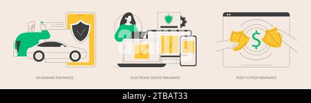 Abstraktes Konzept für Versicherungspolicen, Vektorgrafiken. Stock Vektor