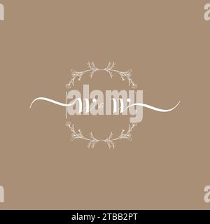 WW Handschriftenlogo der ersten Signatur, Hochzeit und Modekonzept Stock Vektor