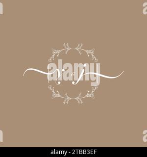 YJ Handschriftenlogo der ersten Signatur, Hochzeit und Modekonzept Stock Vektor