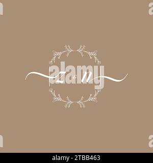 ZN Handschriftenlogo mit Initialunterschrift, Hochzeit und Modekonzept Stock Vektor