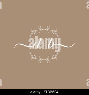 DB-Handschriftenlogo mit Initialunterschrift, Hochzeits- und Modekonzept Stock Vektor