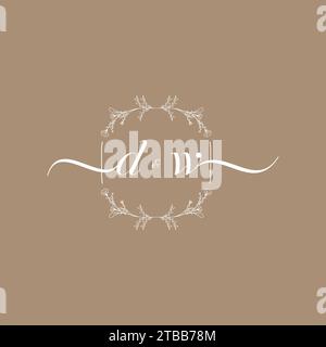 DW-Handschriftenlogo mit Initialunterschrift, Hochzeits- und Modekonzept Stock Vektor