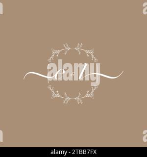 EL Handschriftenlogo mit Initialzeichen, Hochzeits- und Modekonzept Stock Vektor