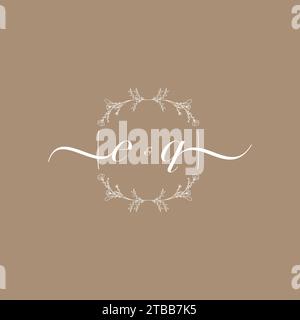 EQ-Handschriftenlogo mit Initial Signature, Hochzeits- und Modekonzept Stock Vektor