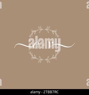 EV-Handschriftenlogo mit Initialunterschrift, Hochzeits- und Modekonzept Stock Vektor