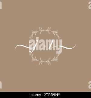 JL Handschriftenlogo mit Initialzeichen, Hochzeits- und Modekonzept Stock Vektor