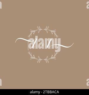 LL Handschriftenlogo mit Initialzeichen, Hochzeits- und Modekonzept Stock Vektor