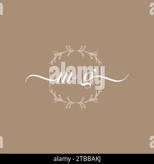 MG Handschriftenlogo mit Initialunterschrift, Hochzeits- und Modekonzept Stock Vektor