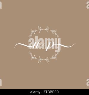 NP Handschriftenlogo der ersten Signatur, Hochzeit und Modekonzept Stock Vektor