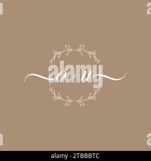 DAS handgeschriebene Logo der ersten Signatur, das Hochzeits- und Modekonzept Stock Vektor