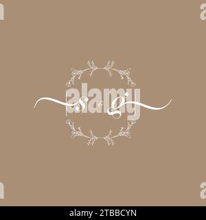 SG Handschriftenlogo mit Initialunterschrift, Hochzeits- und Modekonzept Stock Vektor