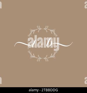 TB Handschriftenlogo mit Initialunterschrift, Hochzeits- und Modekonzept Stock Vektor