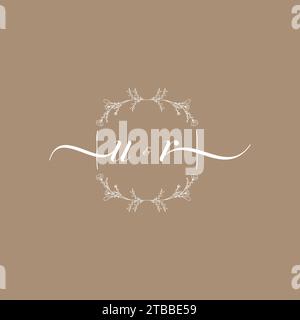 UR-Logo mit Initialunterschrift, Hochzeit und Modekonzept Stock Vektor