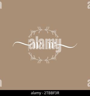 WW Handschriftenlogo der ersten Signatur, Hochzeit und Modekonzept Stock Vektor