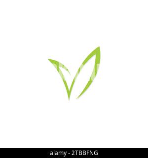 V Grass Logo. Design mit V-Blatt-Logo Stock Vektor
