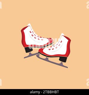 Schlittschuhlaufen-Symbol. Flacher Satz von Schlittschuhvektorsymbolen für Webdesign. Wintersportschuhe für Eislaufwettbewerbe isoliert Stock Vektor