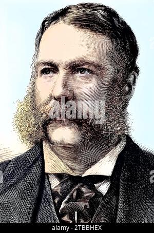 Chester Alan Arthur, 1829 - 1886, Krieg vom 4. März bis zum 20. September 1881 Vizepräsident und anschliessend bis zum 4. Maerz 1885 der 21. Praesident der Vereinigten Staaten, Historisch, digital restaurierte Reproduktion von einer Vorlage aus dem 19. Jahrhundert/Chester Alan Arthur, 1829–1886, war vom 4. März bis 20. September 1881 Vizepräsident und dann bis 4. März 1885 21. Präsident der Vereinigten Staaten, Historic, digital restaurierte Reproduktion eines Originals aus dem 19. Jahrhundert Stockfoto