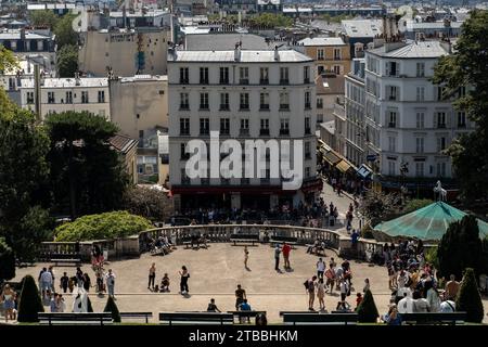 Der Blick von Montmartre, Paris, Stadtbild Stockfoto