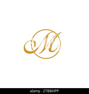 M luxuriöses Logo im einfachen Design. Erstes M-Logo Stock Vektor