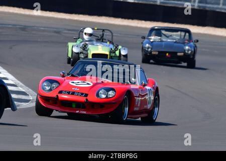 NIC Strong, Marcos 3000GT, HSCC 70’s Road Sports, Historic Road Sports und Historic Touring Cars, drei Klassifizierungen kombiniert in einem 25-Minuten-Rennen Stockfoto