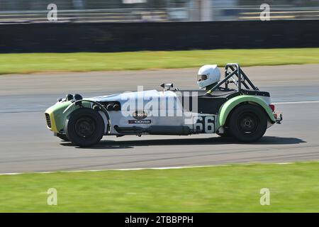 Jonathan Stringer, Lotus Seven S2, HSCC 70’s Road Sports, Historic Road Sports und Historic Touring Cars, drei Klassifizierungen kombiniert zu einer Stockfoto