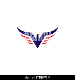 V Eagle-Logo für Militärdesign Stock Vektor