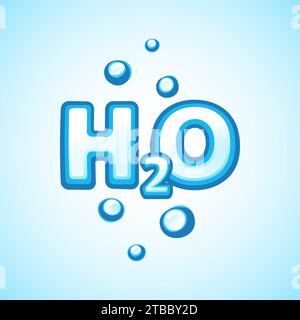 H2O-Vektorlogo. Chemische Formel des Wassers. EPS10 Stock Vektor
