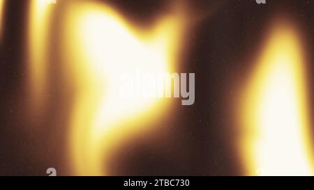 Gelbe Flammen verlaufender, körniger Hintergrund. Leuchtende und unscharfe Textur in warmen Tönen. Rauschstruktureffekt. Stockfoto