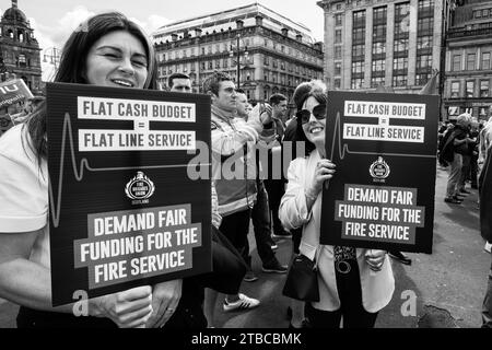 Die Schottische Feuerwehrmannschaftsrallye Glasgow Stockfoto