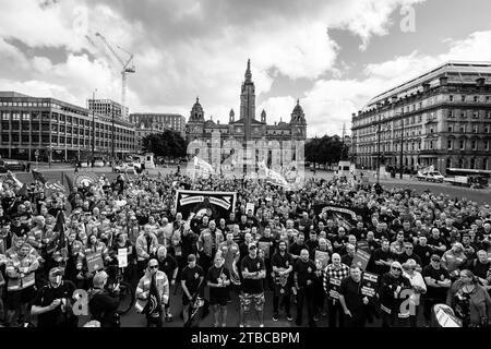 Die Schottische Feuerwehrmannschaftsrallye Glasgow Stockfoto