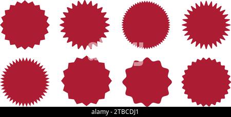 Set aus rotem Starburst. Stock Vektor