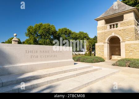 Kanadisches Zentrum in Reviers, Calvados, Basse-Normandie, Frankreich Stockfoto