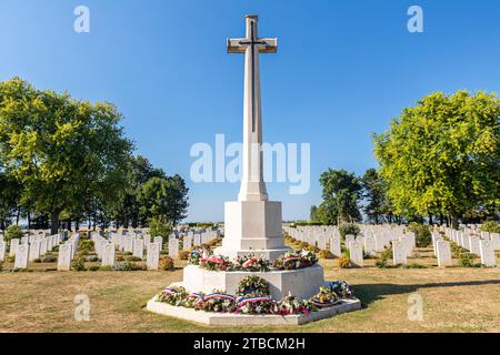 Kanadisches Zentrum in Reviers, Calvados, Basse-Normandie, Frankreich Stockfoto