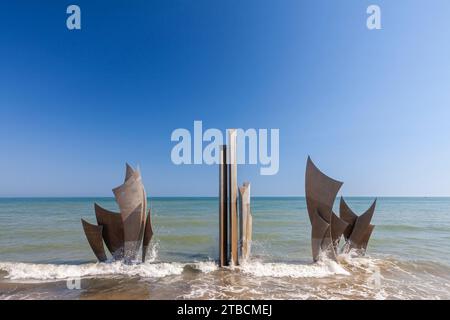 Omaha Beach in Vierville-sur-Mer, Calvados, Basse-Normandie, Frankreich Stockfoto