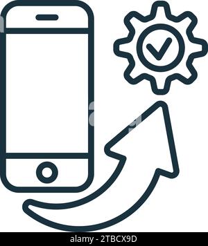 Mobile Optimierung. Einfaches Schwarzweißzeichen aus der App Development Collection. Symbol für die Optimierung für Mobilgeräte für Logo, Vorlagen, Webdesign und Infografiken Stock Vektor