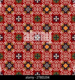Traditionelle georgische Volkskunst Stickerei Vektor-Muster Stock Vektor