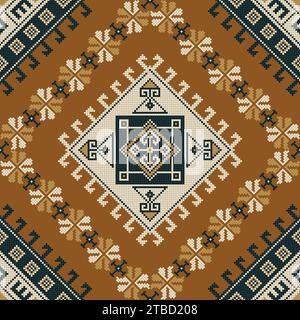 Traditionelle georgische Volkskunst Stickerei Vektor-Muster Stock Vektor