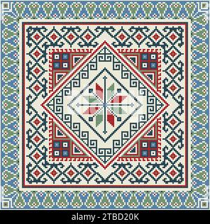 Traditionelle georgische Volkskunst Stickerei Vektor-Muster Stock Vektor