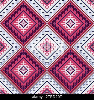 Traditionelle georgische Volkskunst Stickerei Vektor-Muster Stock Vektor