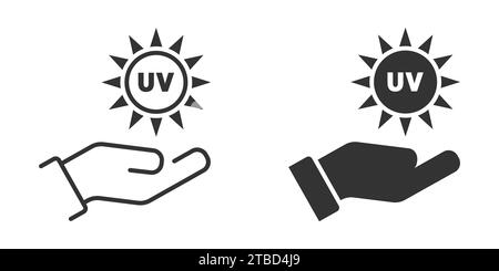 Symbol für UV-Strahlung. UV-Symbol. Vektorabbildung Stock Vektor