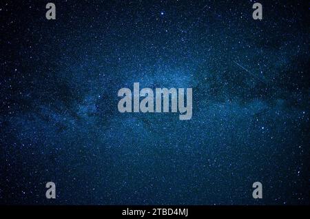 Section of the Milky Way with a shooting star, seen in summer over Upper Bavaria, Germany Stockfoto