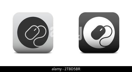 Maussymbol Computer. Kreisschaltflächen. Vektorabbildung Stock Vektor