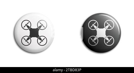 Drohne-Symbol. Fliegende Kamera. Quadcopter-Symbol. Vektorabbildung Stock Vektor