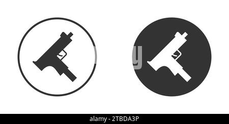 Uzi Gun einfaches Symbol. Illustration des flachen Vektors Stock Vektor