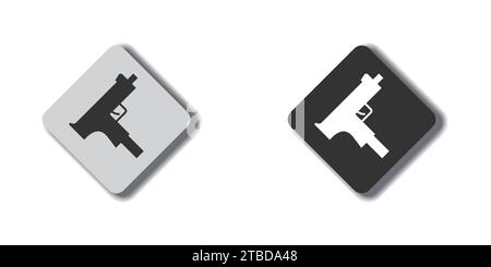 Uzi Gun einfaches Symbol. Illustration des flachen Vektors Stock Vektor