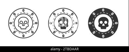 Casino-Chip mit Skull-Zeichen. Vektorabbildung Stock Vektor