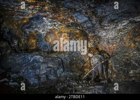 Minenfigur, Feengrotten, Saalfeld, Thüringen, Deutschland Stockfoto