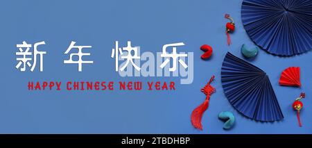 Stilvolle Grußkarte für ein glückliches chinesisches Neujahr Stockfoto