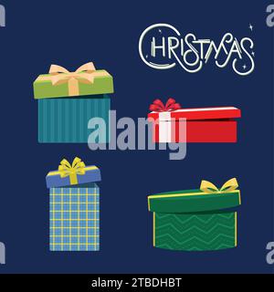 Set von weihnachtsgeschenk-Symbolen Vektor Stock Vektor